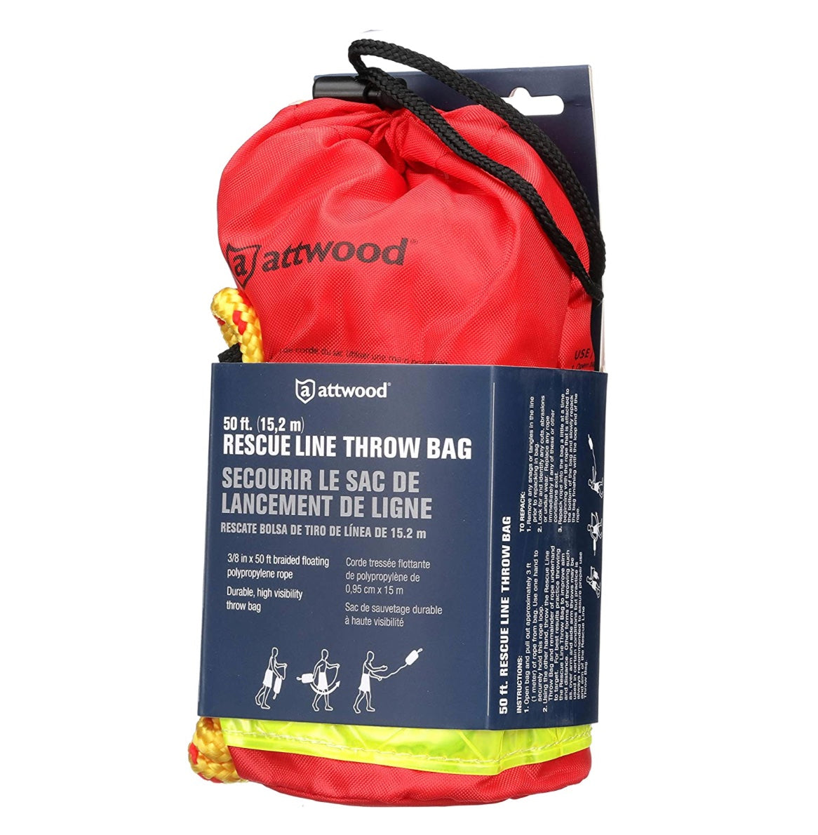 Rescue Line Throw Bag,, Red, 50